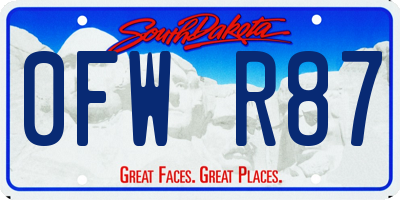 SD license plate 0FWR87