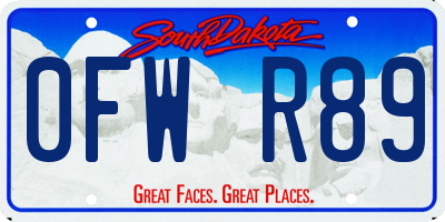 SD license plate 0FWR89
