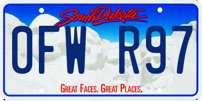 SD license plate 0FWR97