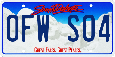 SD license plate 0FWS04