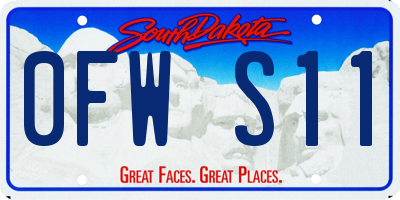 SD license plate 0FWS11