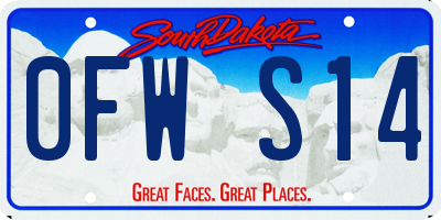 SD license plate 0FWS14