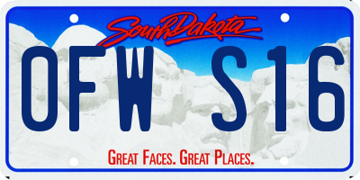SD license plate 0FWS16