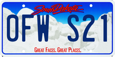 SD license plate 0FWS21