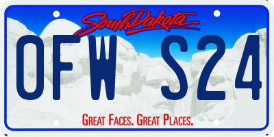 SD license plate 0FWS24