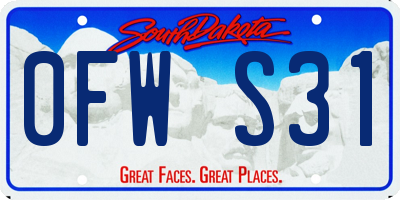 SD license plate 0FWS31