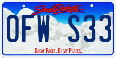 SD license plate 0FWS33