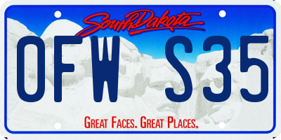 SD license plate 0FWS35