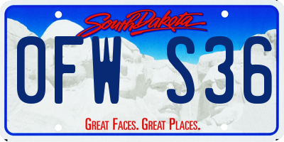 SD license plate 0FWS36