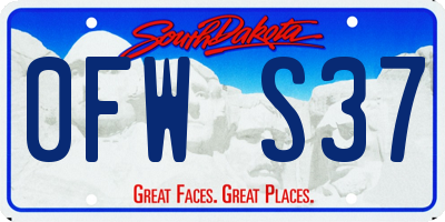 SD license plate 0FWS37