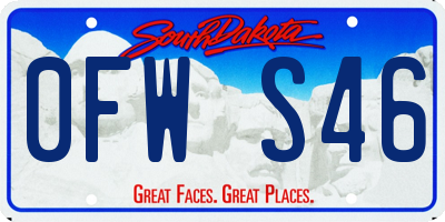 SD license plate 0FWS46