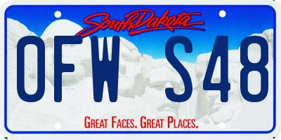 SD license plate 0FWS48