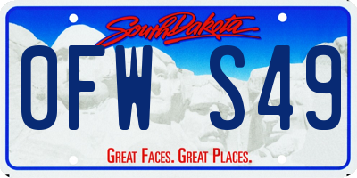 SD license plate 0FWS49
