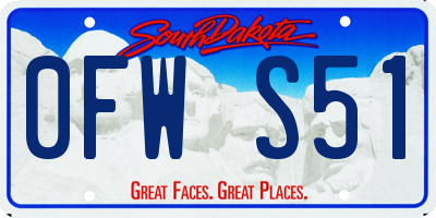 SD license plate 0FWS51