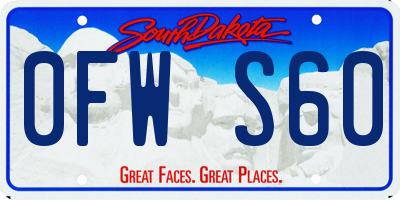 SD license plate 0FWS60