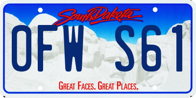 SD license plate 0FWS61