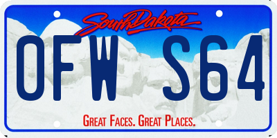 SD license plate 0FWS64