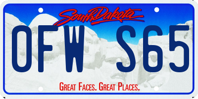 SD license plate 0FWS65