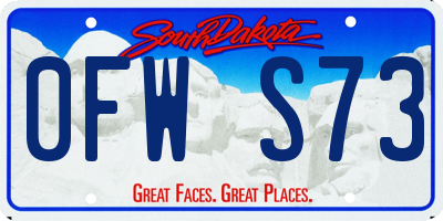 SD license plate 0FWS73