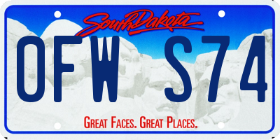 SD license plate 0FWS74