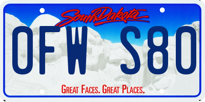 SD license plate 0FWS80
