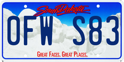 SD license plate 0FWS83