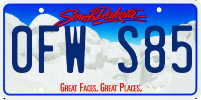 SD license plate 0FWS85