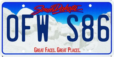 SD license plate 0FWS86