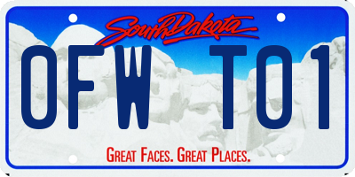 SD license plate 0FWT01