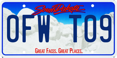 SD license plate 0FWT09