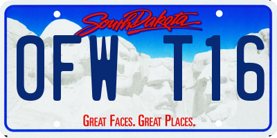 SD license plate 0FWT16