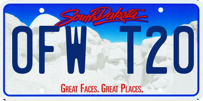 SD license plate 0FWT20