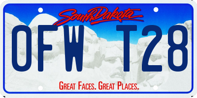 SD license plate 0FWT28