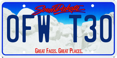 SD license plate 0FWT30