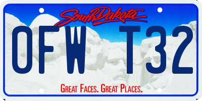 SD license plate 0FWT32