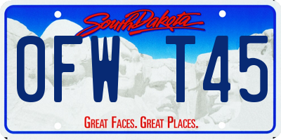 SD license plate 0FWT45