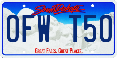SD license plate 0FWT50