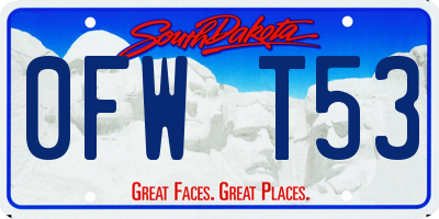 SD license plate 0FWT53