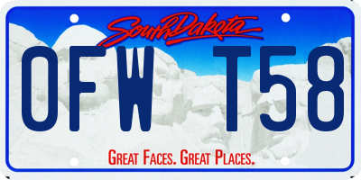 SD license plate 0FWT58
