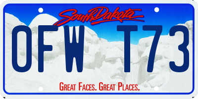 SD license plate 0FWT73