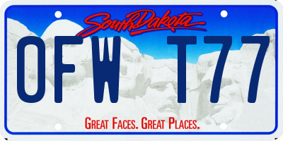 SD license plate 0FWT77