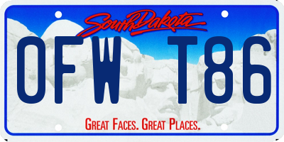 SD license plate 0FWT86