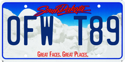 SD license plate 0FWT89