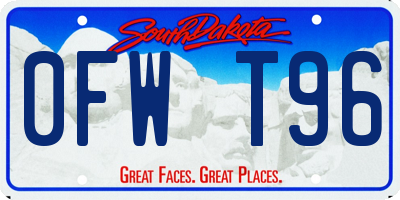 SD license plate 0FWT96