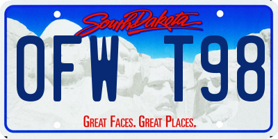 SD license plate 0FWT98