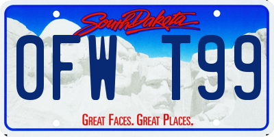 SD license plate 0FWT99