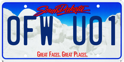 SD license plate 0FWU01