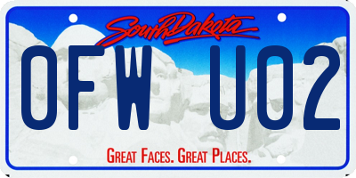 SD license plate 0FWU02