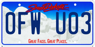 SD license plate 0FWU03