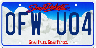 SD license plate 0FWU04